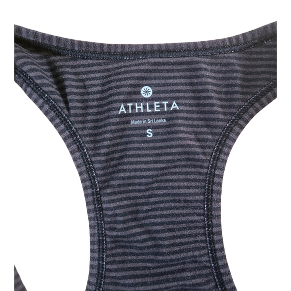 Athleta Black Striped Athletic Tank Top Size Small - Picture 4 of 6